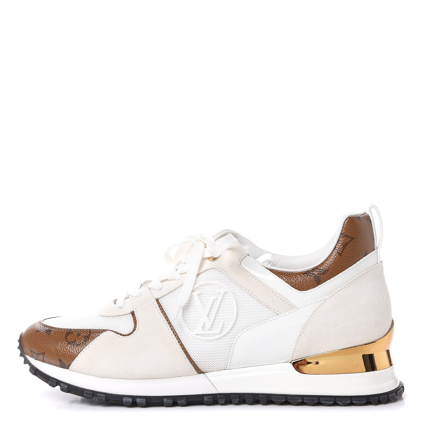 Suede Reverse Monogram Run Away Sneakers 40 White