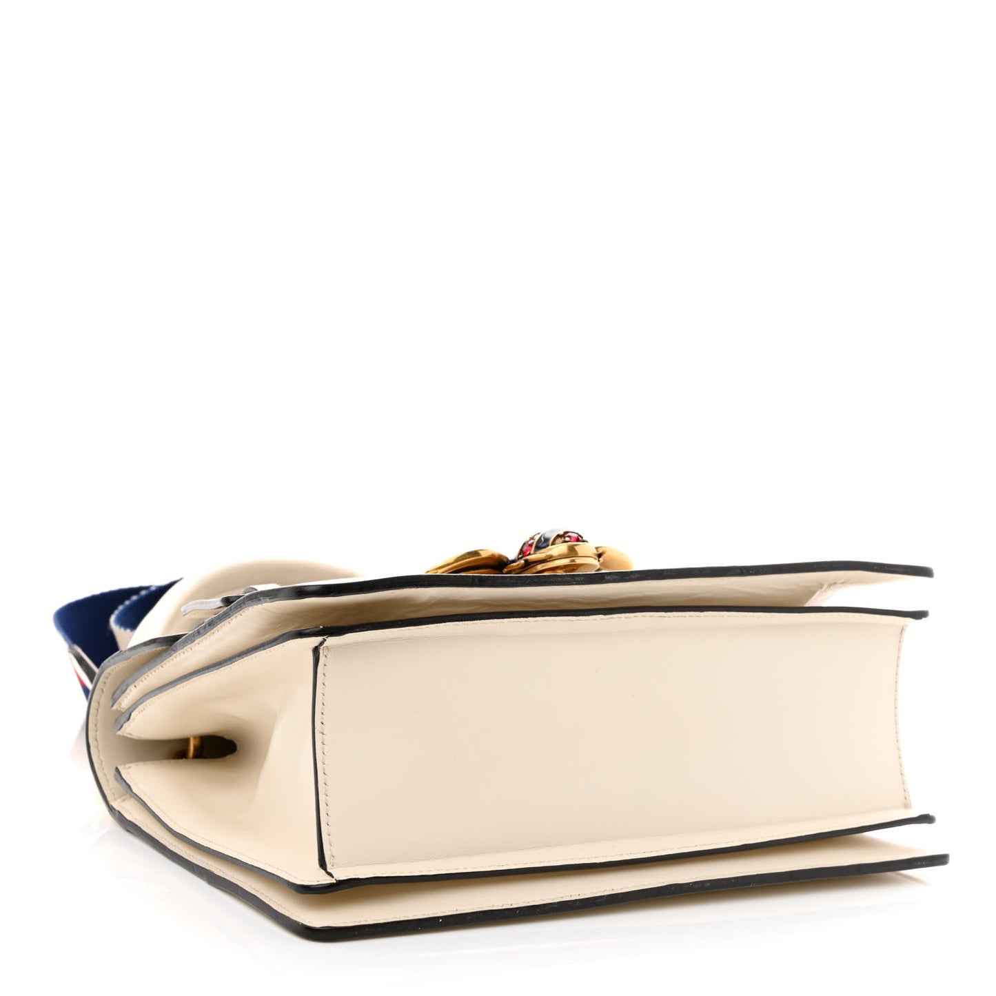 Calfskin Sylvie Web Small Queen Margaret Top Handle Bag White