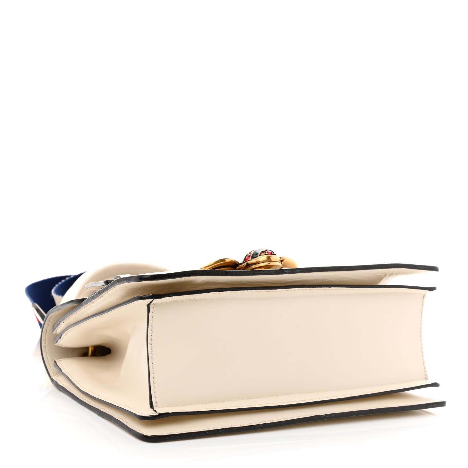 Gucci Calfskin Sylvie Web Small Queen Margaret Top Handle Bag White 4 of 18