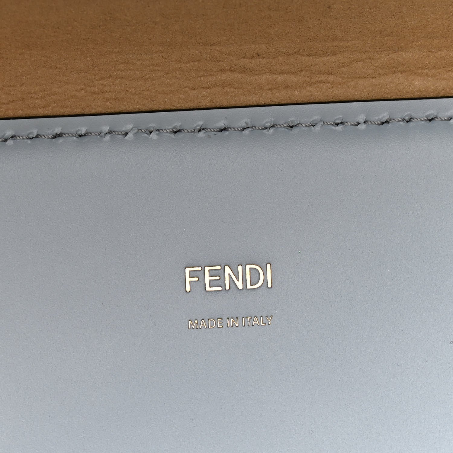Fendi Vitello King Plexiglass Logo Embossed Medium Fendi Sunshine Shopper Tote Azzurro Baby 7 of 14