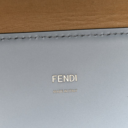 Fendi Vitello King Plexiglass Logo Embossed Medium Fendi Sunshine Shopper Tote Azzurro Baby 7 of 14