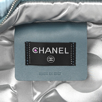 Chanel Nylon Embossed Small Doudoune Backpack Black Blue White 5 of 10