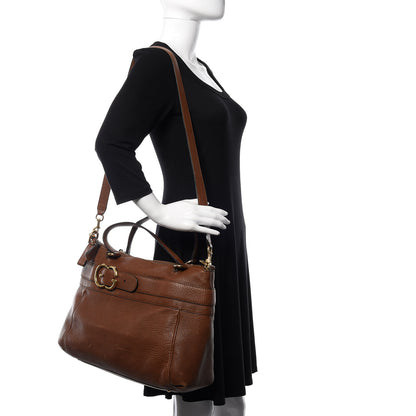Gucci Pebbled Calfskin Ride Medium Top Handle Bag Brown 2 of 16