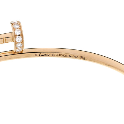 Cartier 18K Yellow Gold Diamond Small Juste Un Clou Bracelet 16 3 of 4