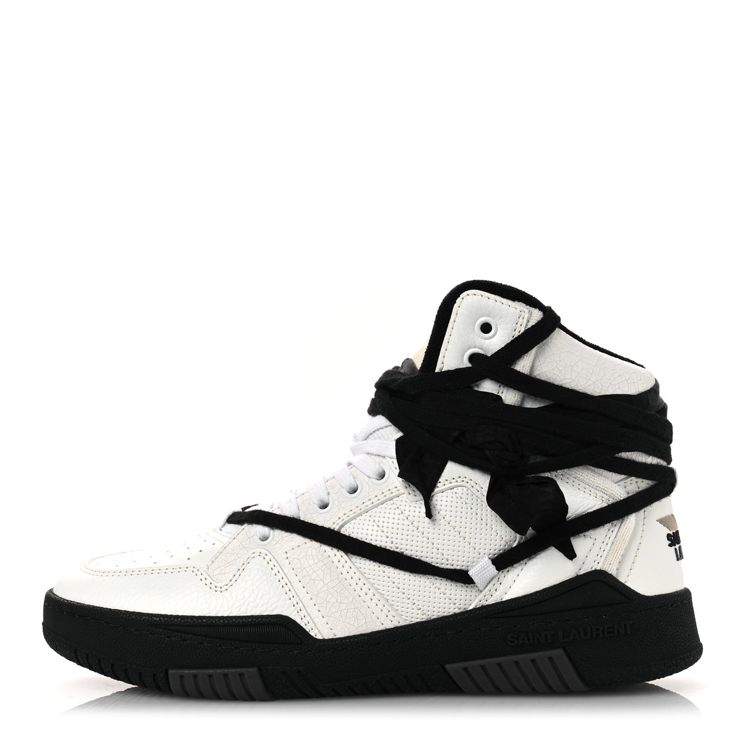 Calfskin Smith High Top Sneakers 41 White Black