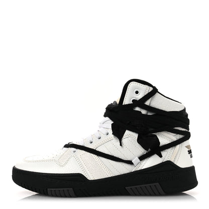 Saint Laurent Calfskin Smith High Top Sneakers 41 White Black 1 of 11