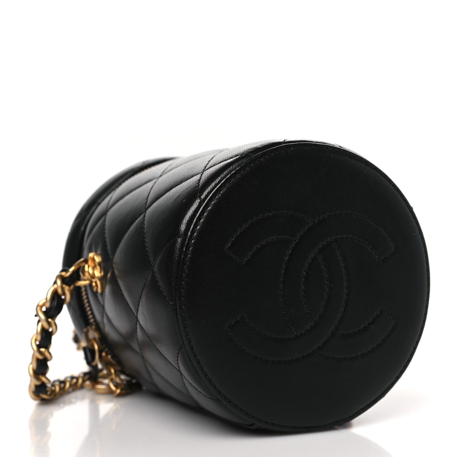 Chanel Lambskin Quilted Side Note Vanity Black 3 of 8