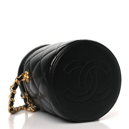 Chanel Lambskin Quilted Side Note Vanity Black 3 of 8