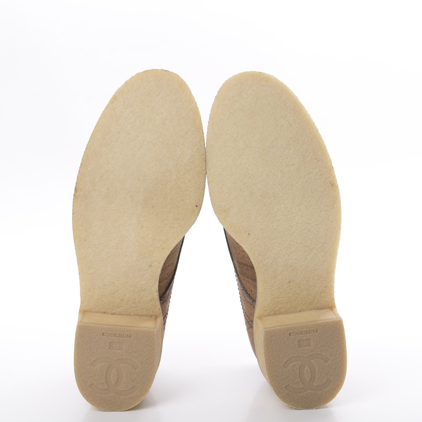 Cork Lace Up Boots 41.5 Beige Gold
