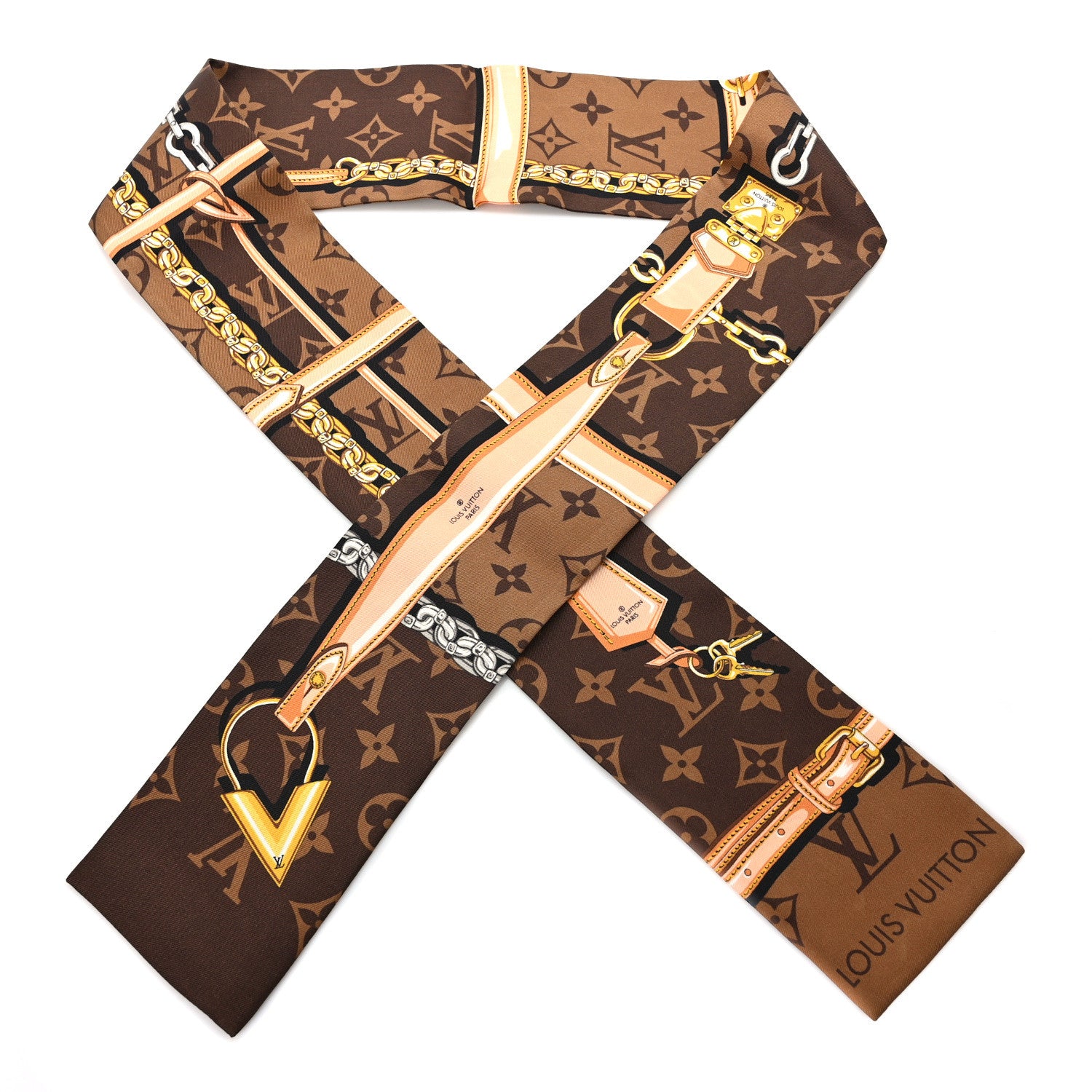 Louis Vuitton Silk Monogram Confidential Bandeau Brown 1 of 5