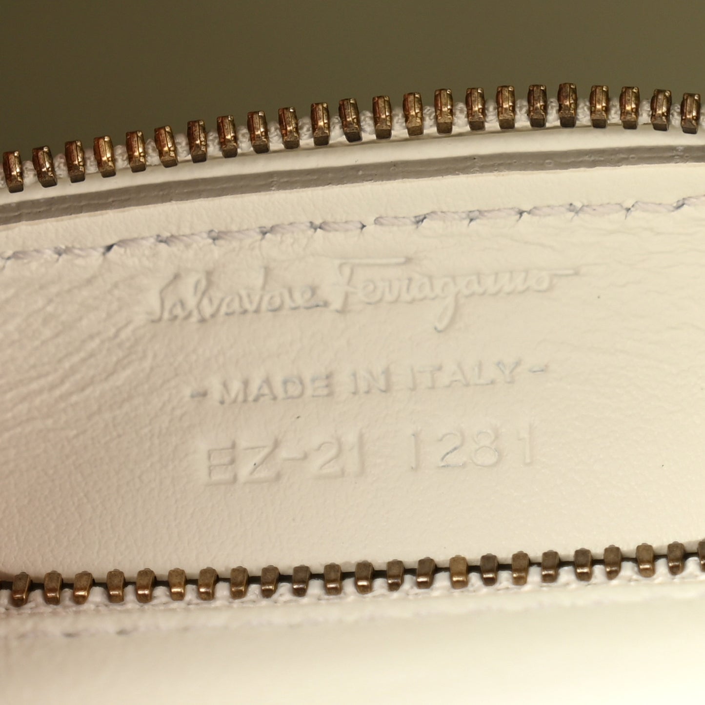 Calfskin Quilted Gancini Top Handle Flap Bag White