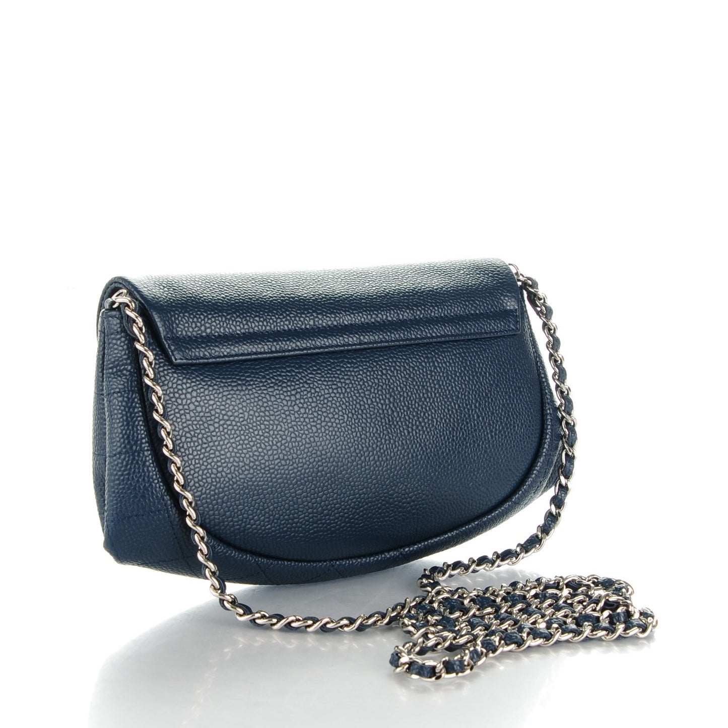 Caviar Half Moon Wallet On Chain WOC Navy Blue