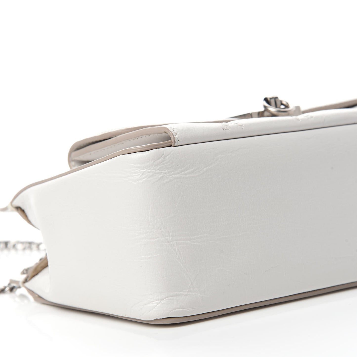 Goatskin Diamond Quilted Pocket Crossbody White