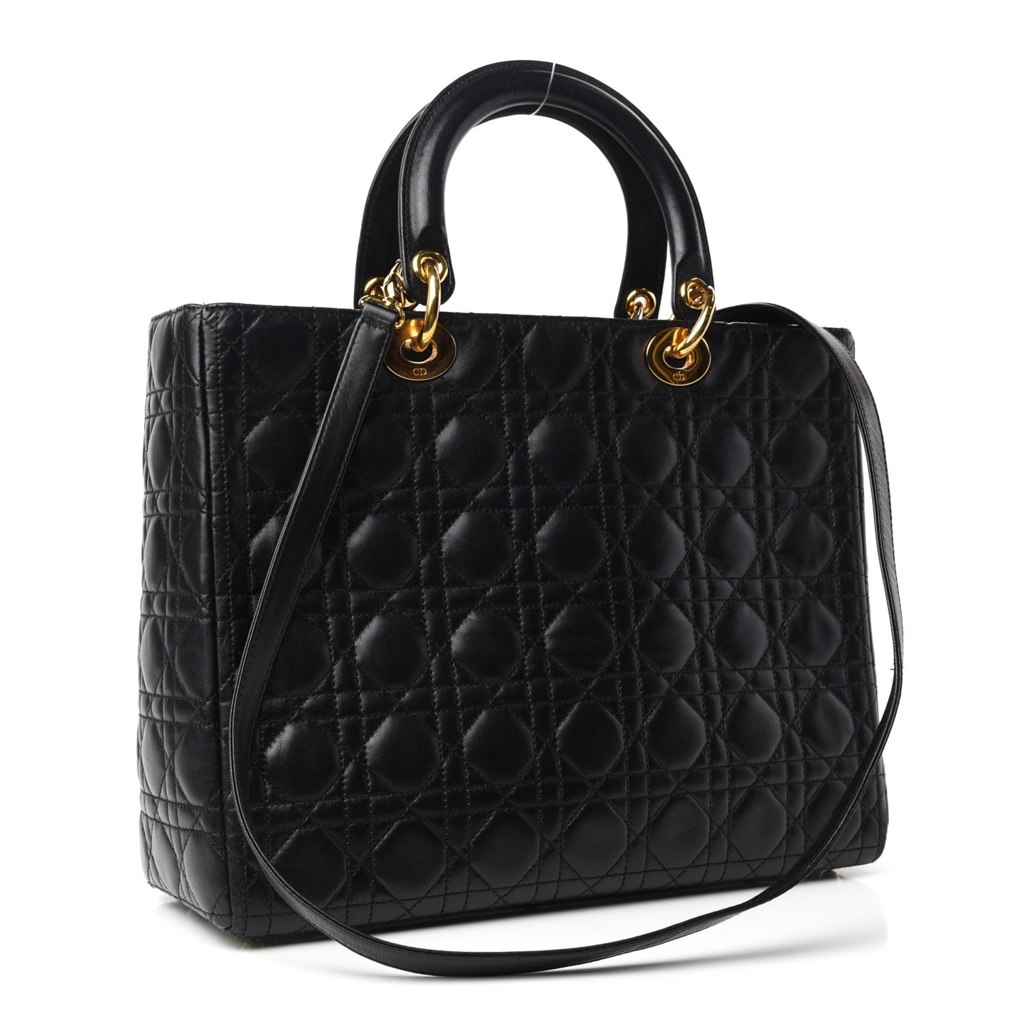 Lambskin Cannage Large Lady Dior Black