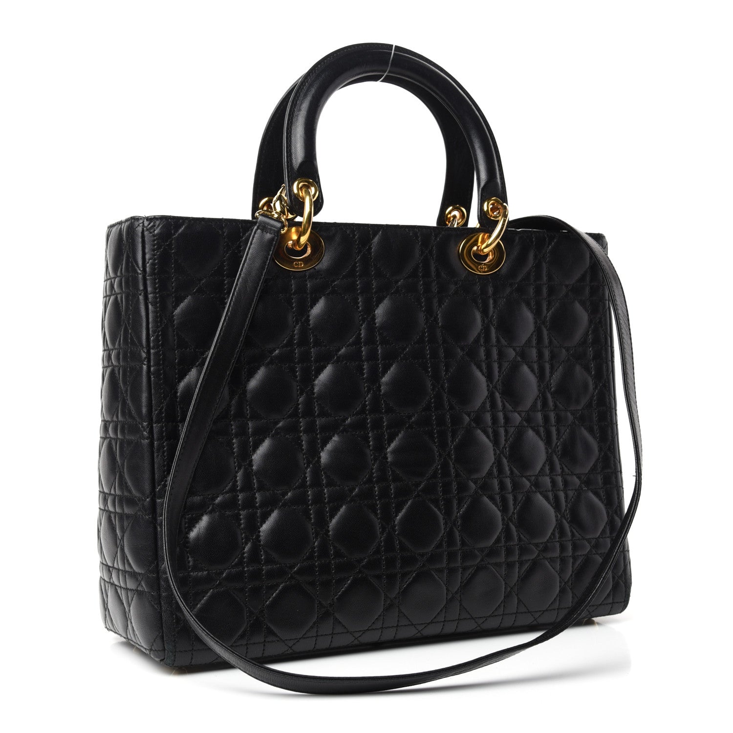 Christian Dior Lambskin Cannage Large Lady Dior Black 3 of 9