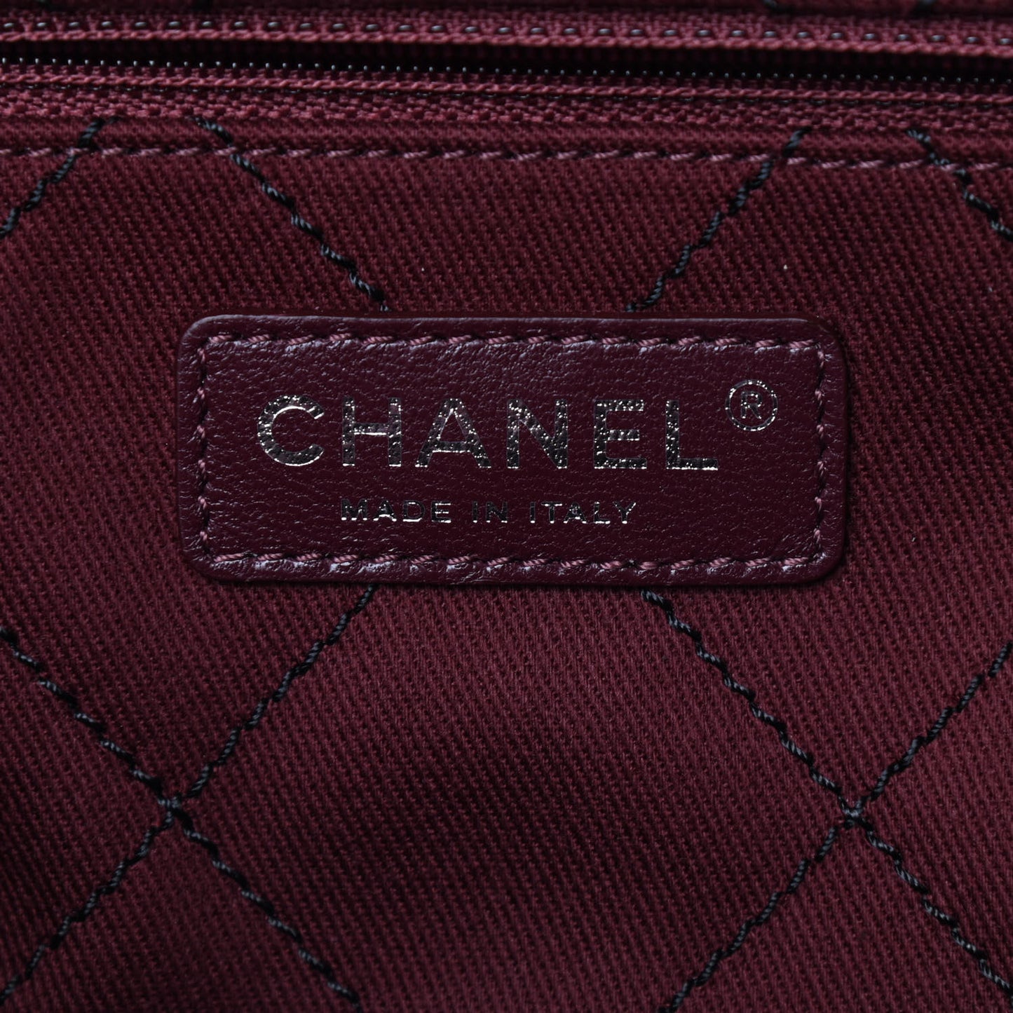 Grained Calfskin Quilted Small Daily Shopping Tote Black