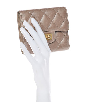 Chanel Metallic Calfskin Quilted Reissue Compact Wallet Gold 2 of 8