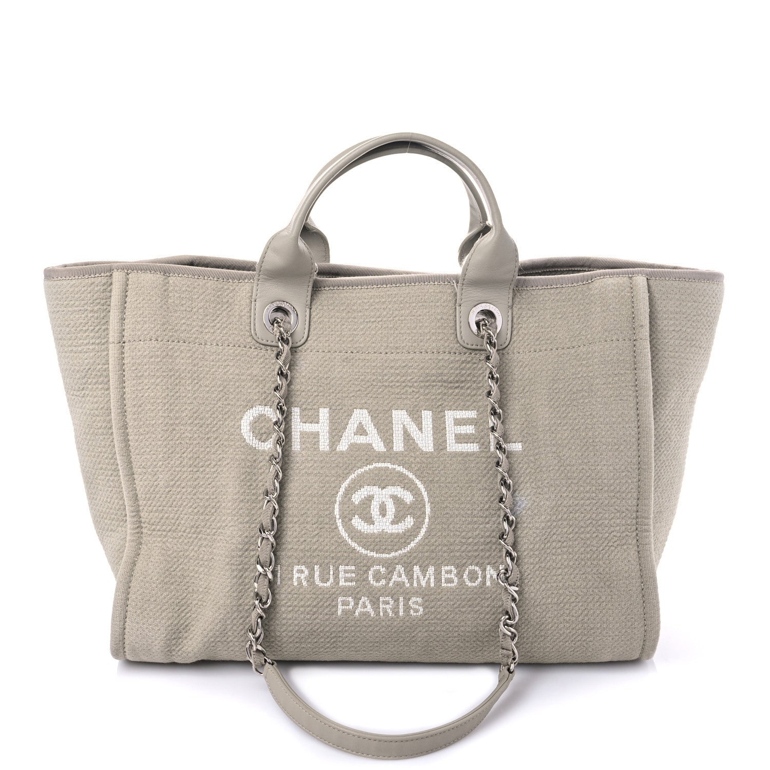 Chanel Mixed Fibers Medium Deauville Tote Grey 1 of 8
