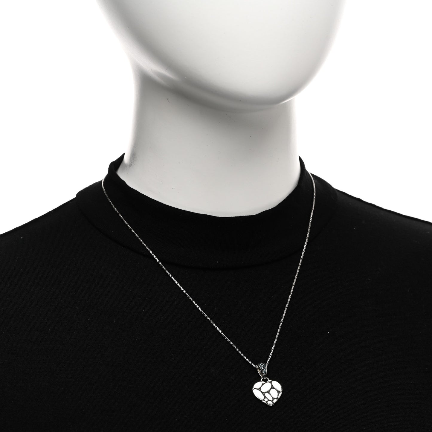 Sterling Silver Blue Topaz Kali Lava Heart Pendant Necklace
