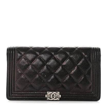 Chanel Caviar Quilted Boy Yen Wallet Black 1 of 11