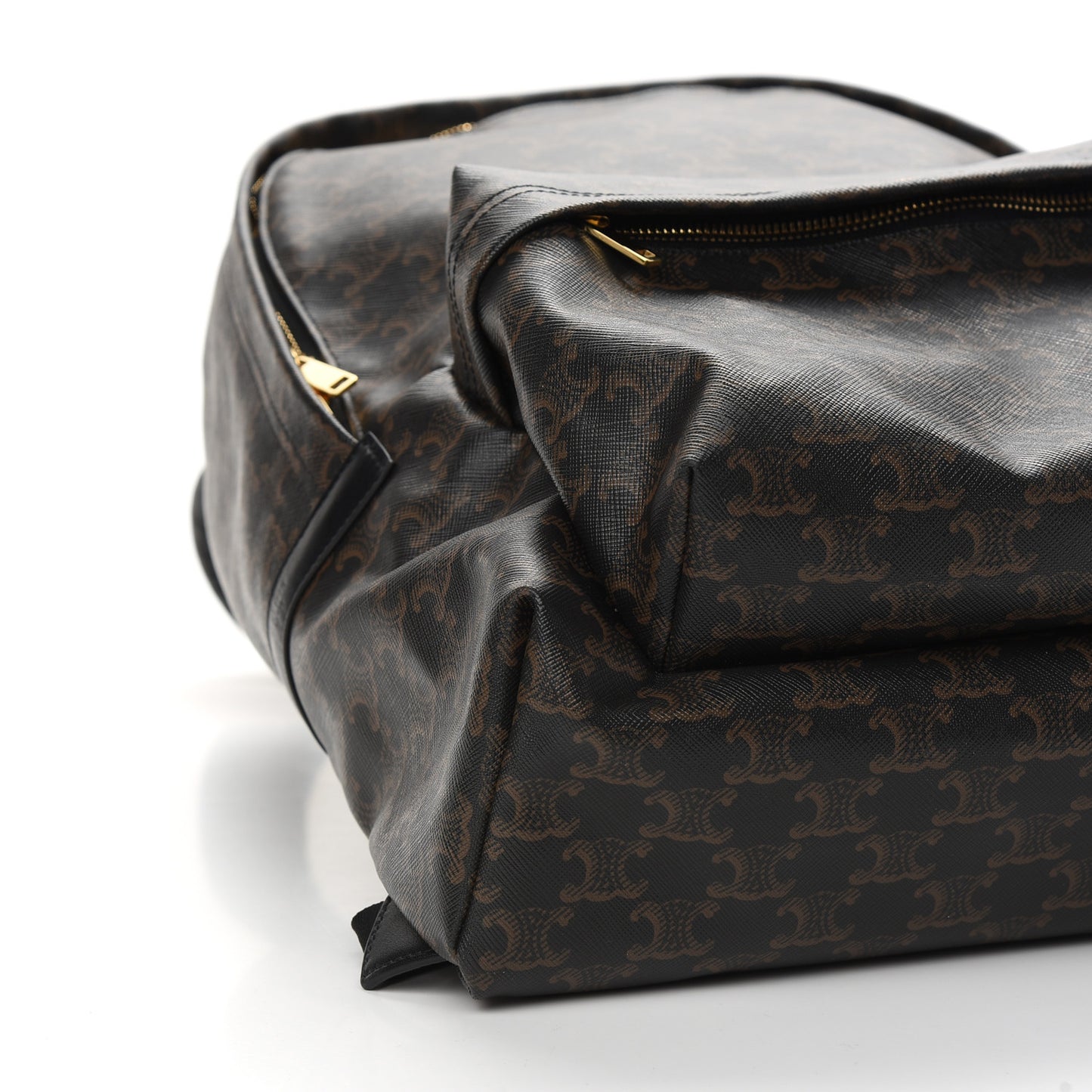 Triomphe Canvas Calfskin Backpack Tan