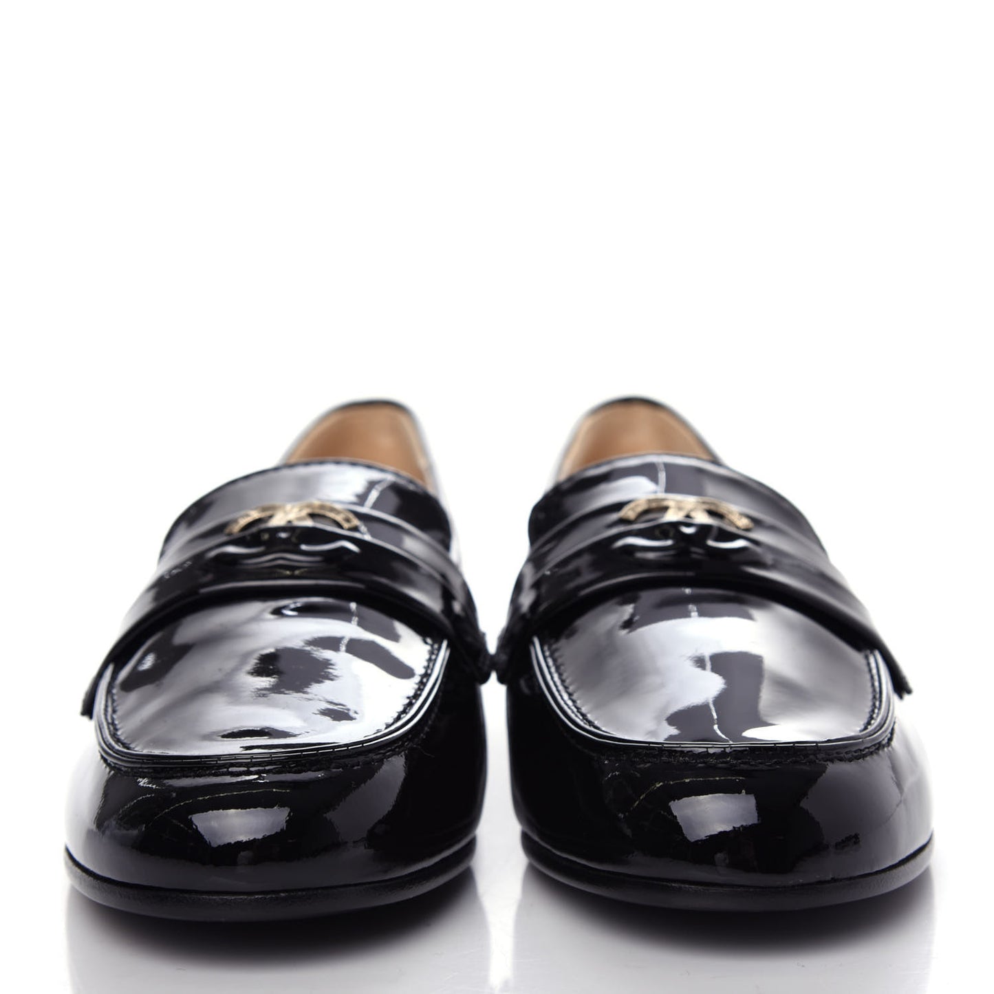 Patent CC Mocassin Loafers 36.5 Black