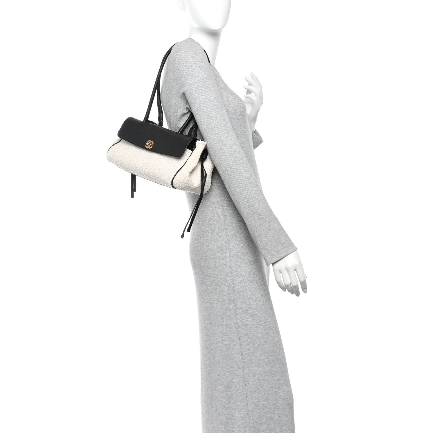 Chanel Grained Calfskin Boucle Urban Essentials Small Shopping Bag Black Ivory 2 of 10