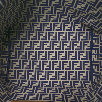 Fendi Pequin Vitello Reversible Large Shopping Tote Midnight Blue 5 of 11
