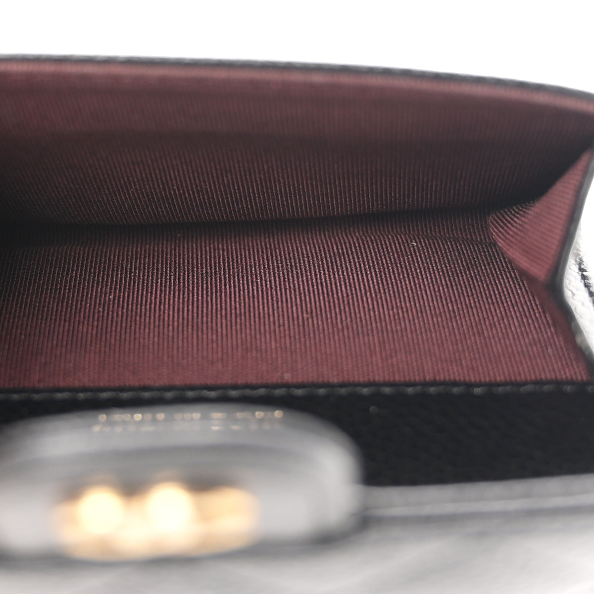 Caviar Quilted Flap Card Holder Black