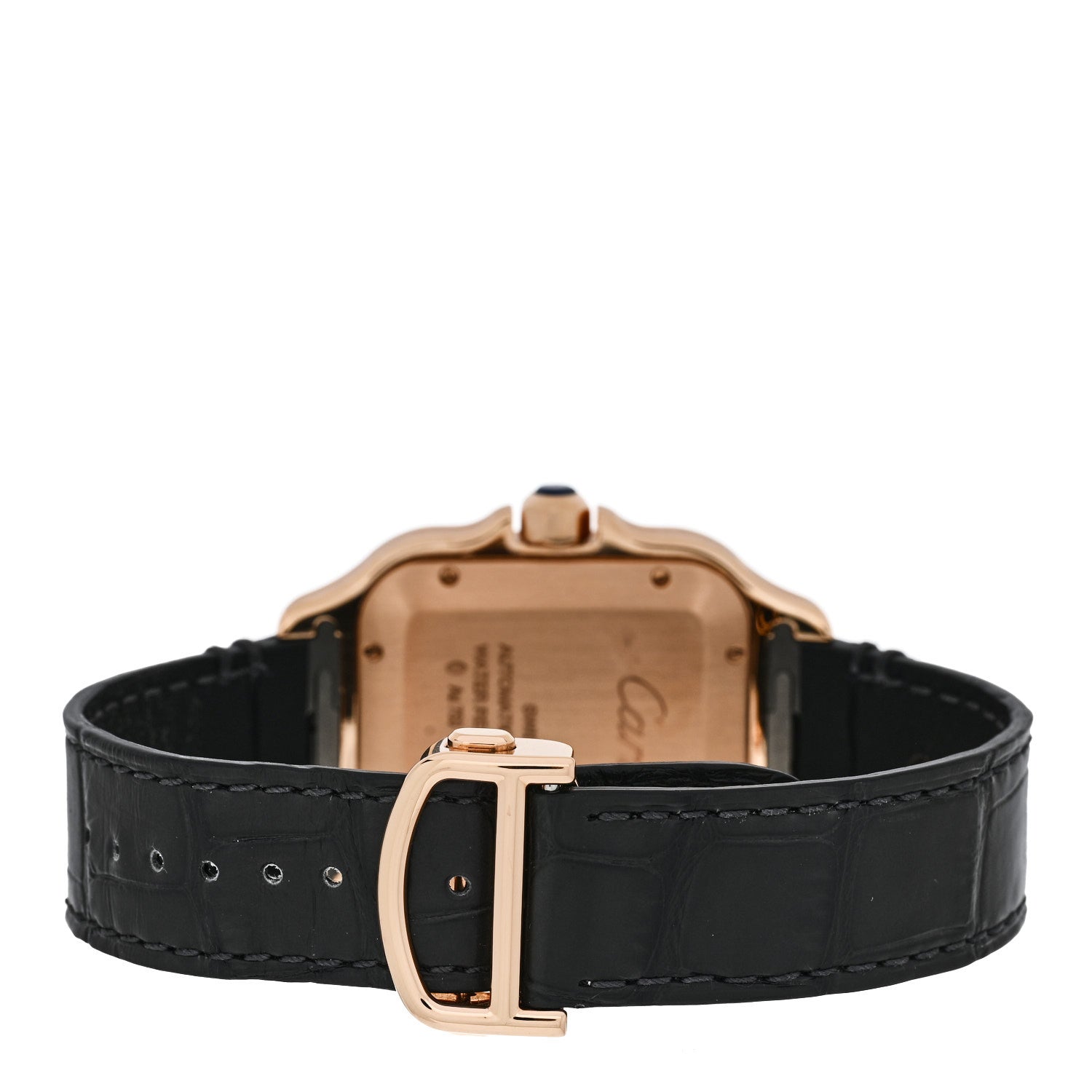Cartier 18K Pink Gold Alligator 39.8mm Santos de Cartier Automatic Watch Grey 3 of 5