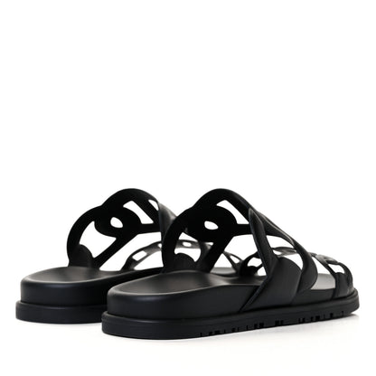 Hermes Nappa Extra Sandals 37 Black 4 of 9