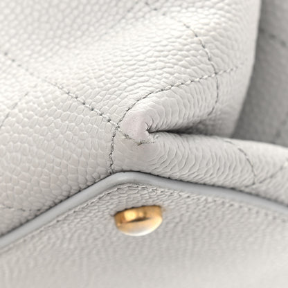Chanel Caviar Diamond Stitched CC Bucket Drawstring Bag Light Grey 10 of 10