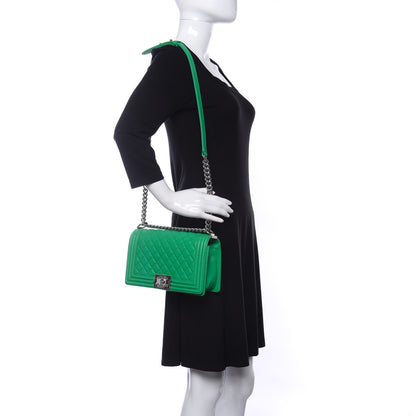 Chanel Caviar Quilted Medium Boy Flap Green 2 of 11