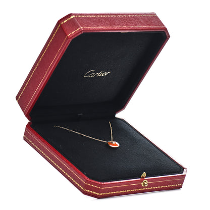 Cartier 18K Pink Gold Diamond Carnelian XS Amulette Pendant Necklace 5 of 5