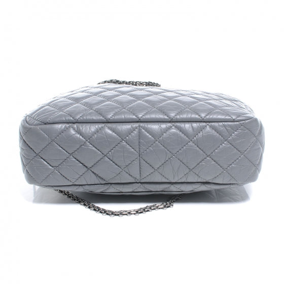 Aged Calfskin Quilted Large Reissue Camera Case Grey