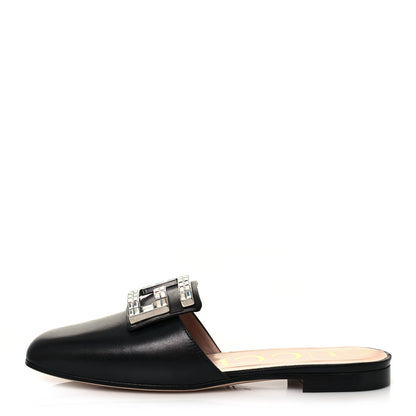 Gucci Malaga Kid Crystal Square G Madelyn Slippers 36 Black 1 of 9