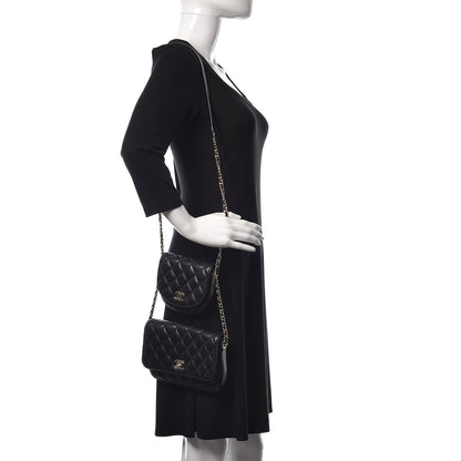 Chanel Lambskin Quilted Side Packs Black 2 of 11