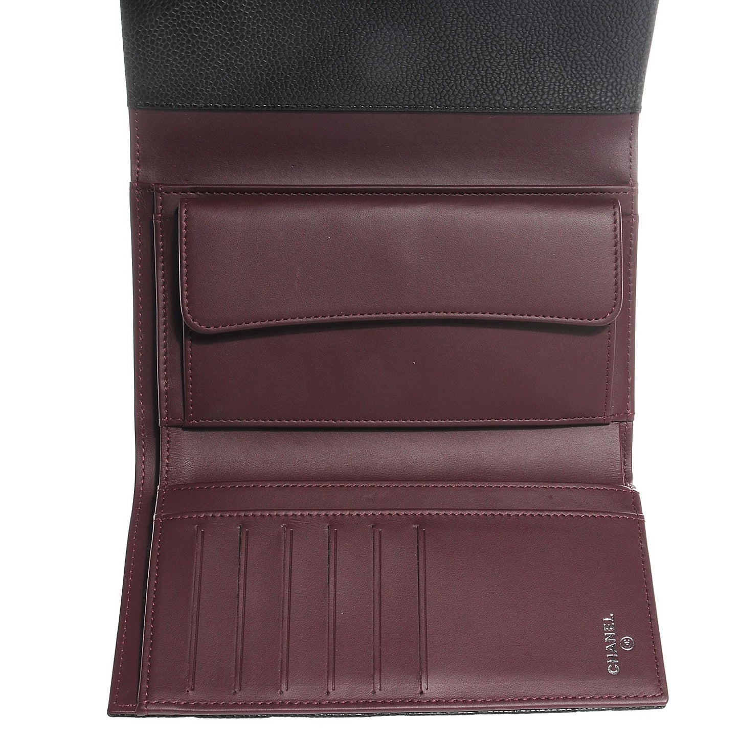 Caviar Quilted Large Flap Wallet Black