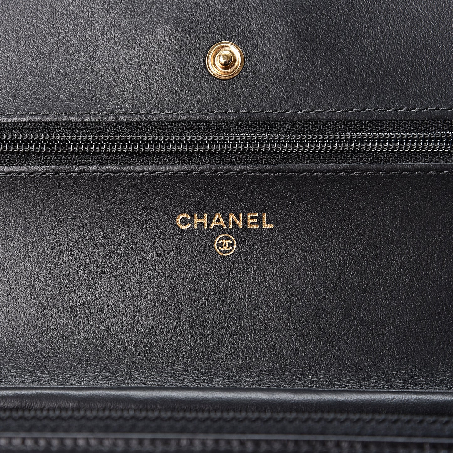 Aged Calfskin Quilted Lucky Charms 2.55 Reissue Wallet On Chain WOC Black