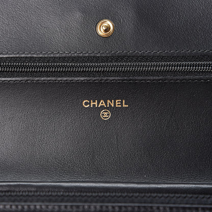 Chanel Aged Calfskin Quilted Lucky Charms 2.55 Reissue Wallet On Chain WOC Black 5 of 11