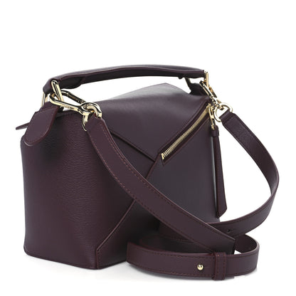 Loewe Soft Grained Calfskin Small Puzzle Edge Bag Dark Burgundy 3 of 11