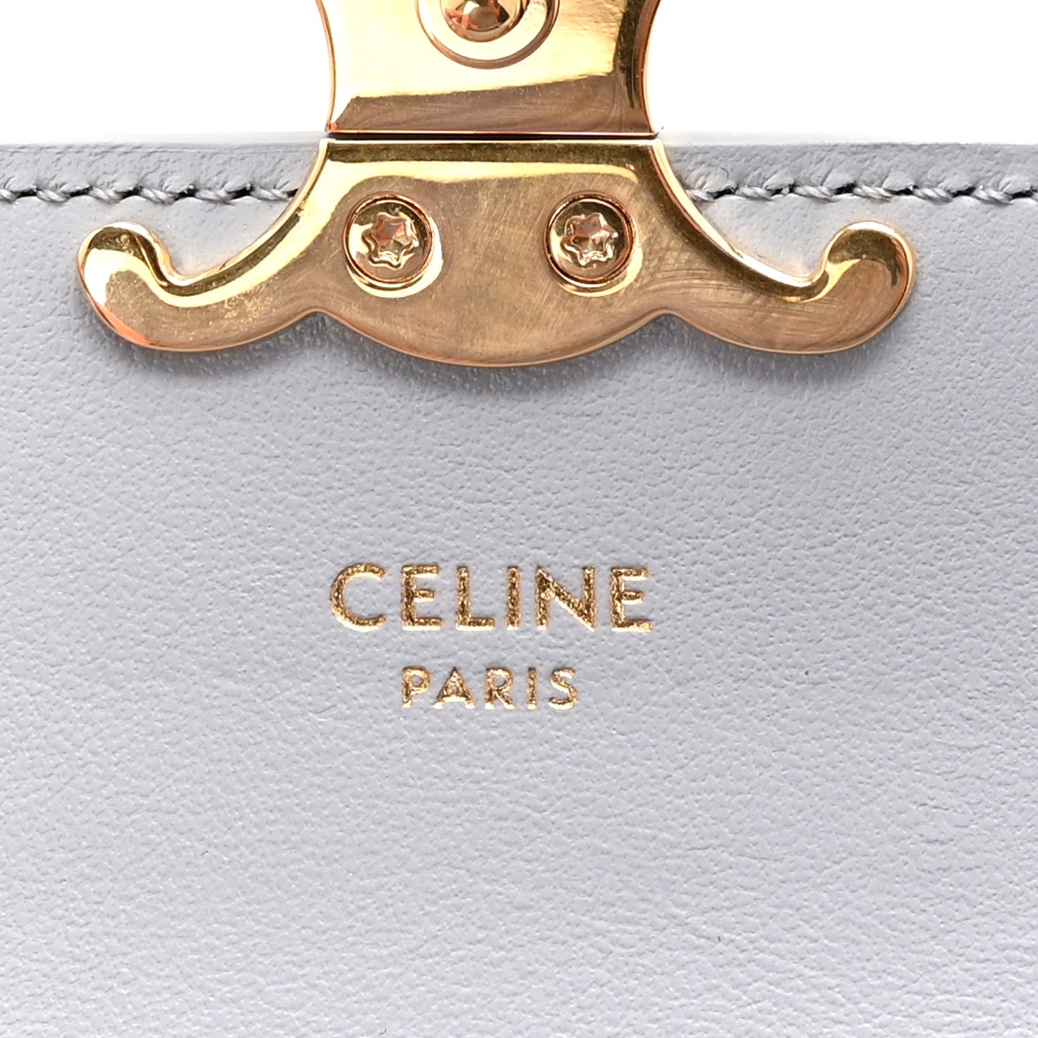 Celine Shiny Calfskin Triomphe Flap Card Holder Pearl Blue 6 of 8
