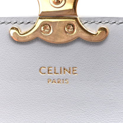 Celine Shiny Calfskin Triomphe Flap Card Holder Pearl Blue 6 of 8