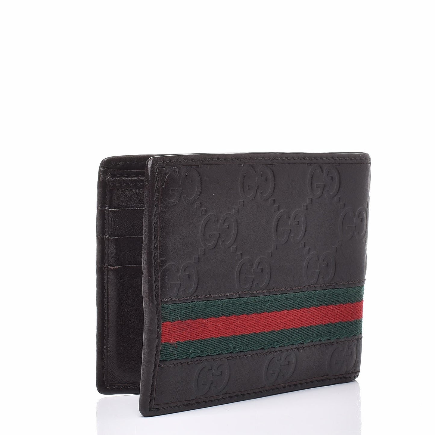 Guccissima Web Bi-Fold Wallet Brown