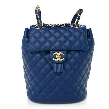 Chanel Calfskin Quilted Small Urban Spirit Backpack Blue 1 of 10