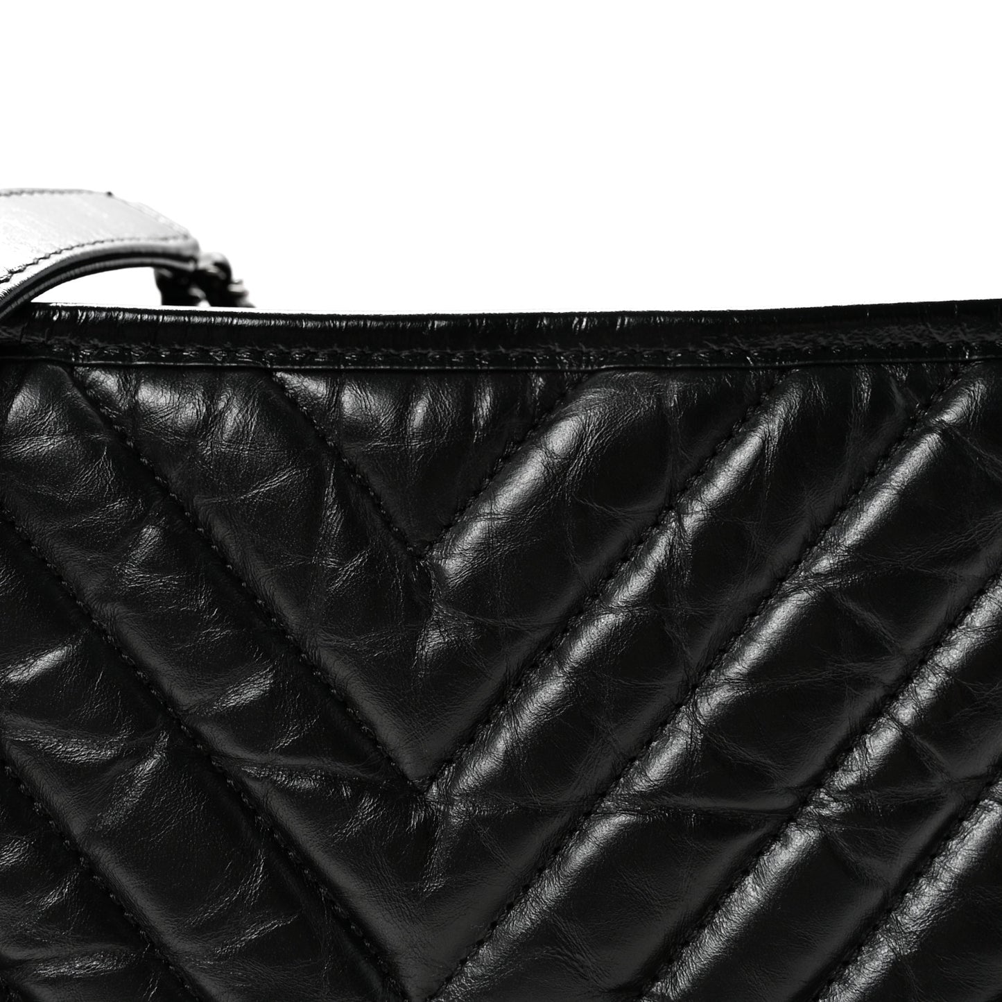 Aged Calfskin Chevron Quilted Medium Gabrielle Hobo So Black