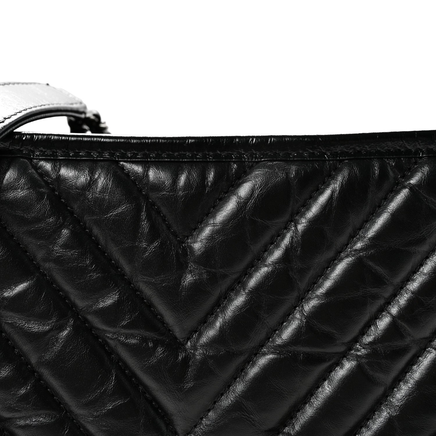 Chanel Aged Calfskin Chevron Quilted Medium Gabrielle Hobo So Black 8 of 10
