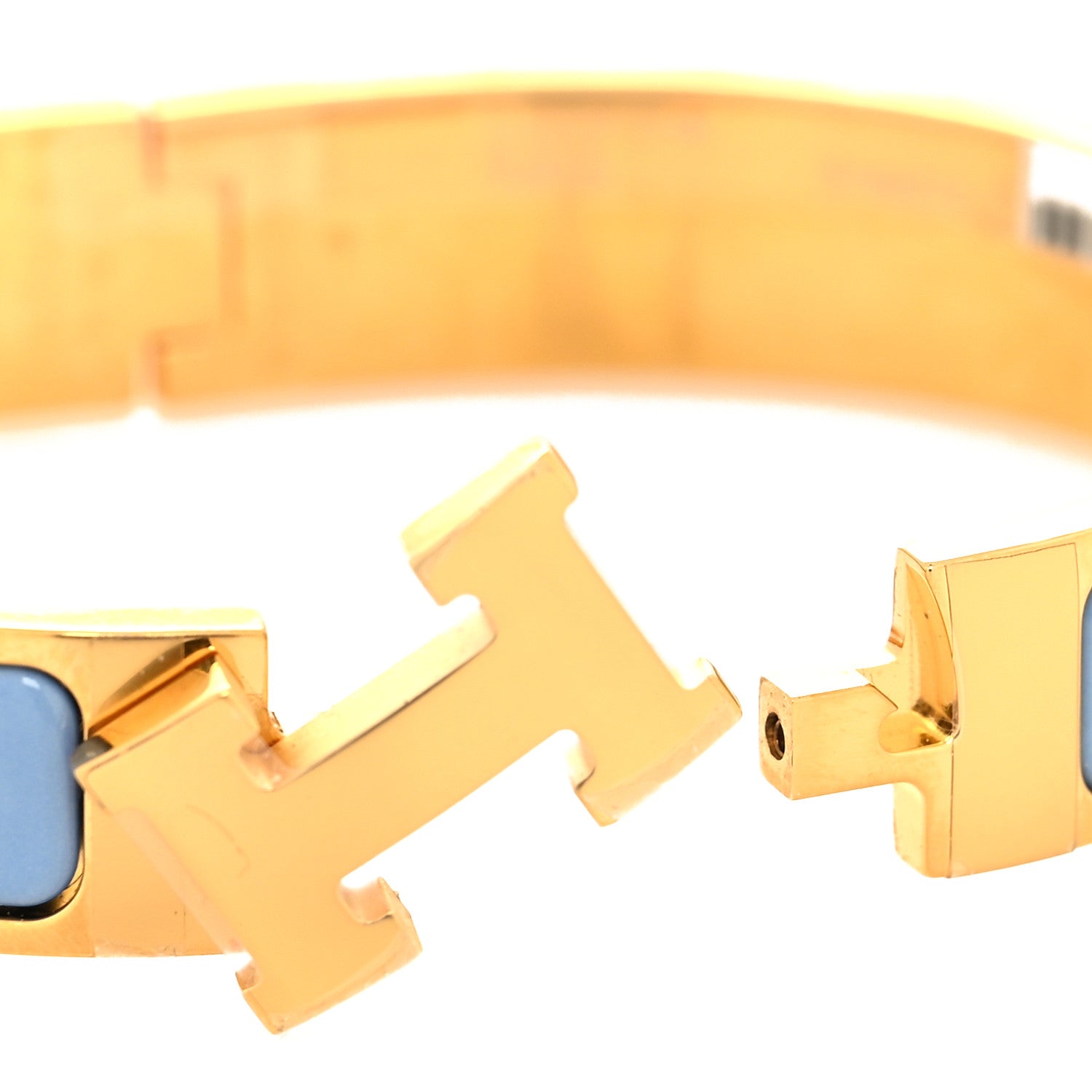 Hermes Enamel Narrow Clic Clac H Bracelet GM Bleu Lin 4 of 5