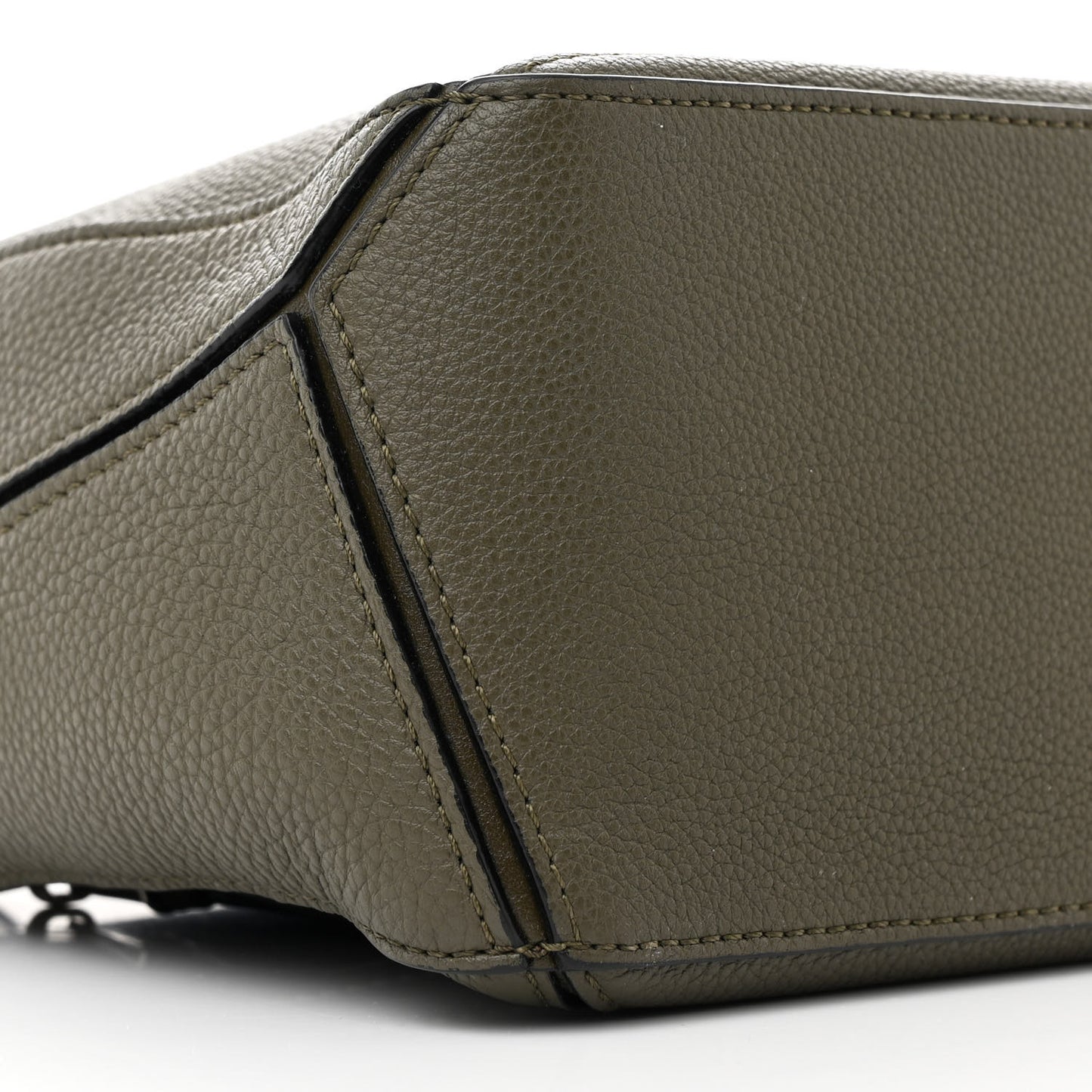 Calfskin Small Puzzle Bag Khaki Green