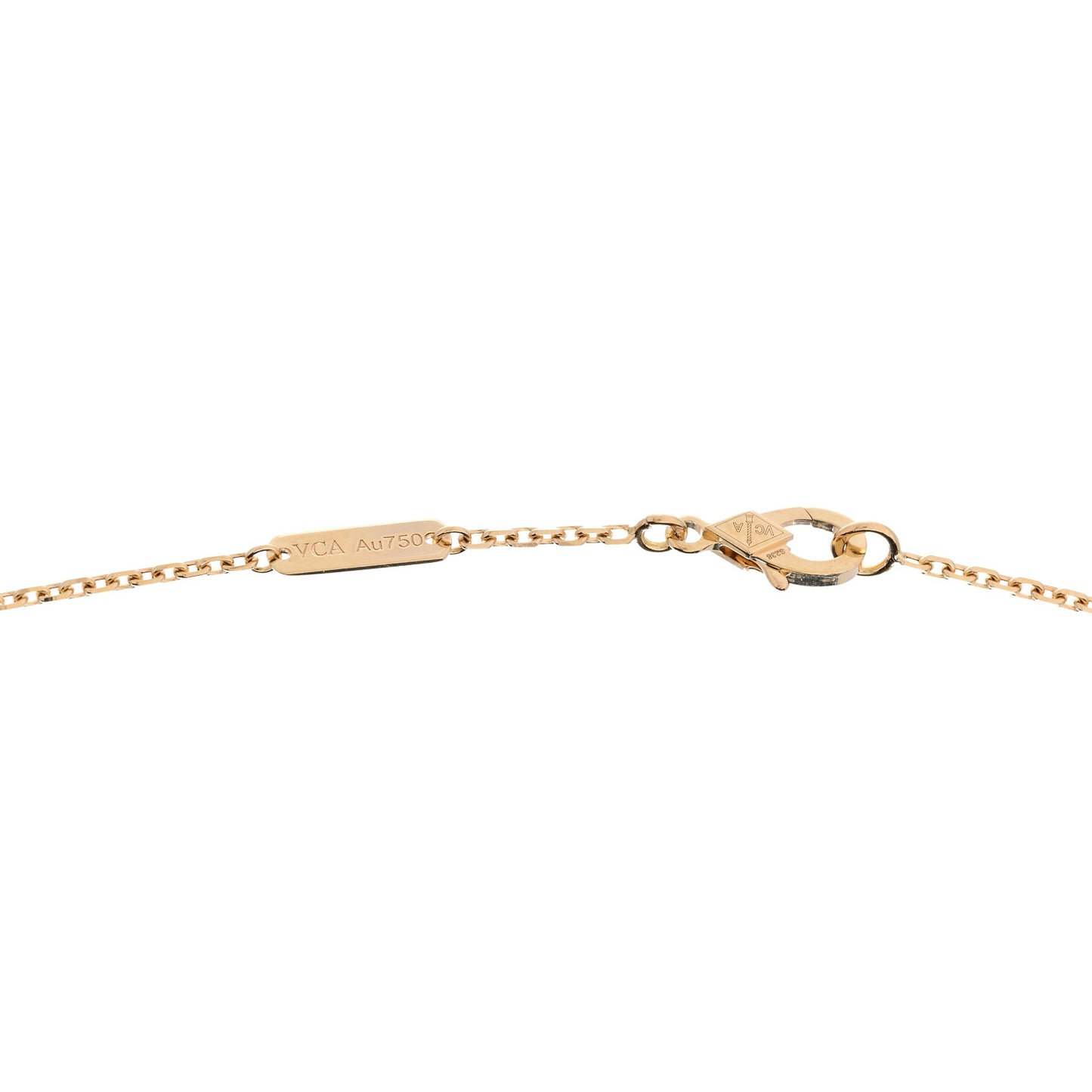18K Yellow Gold Guilloche Vintage Alhambra Pendant Necklace